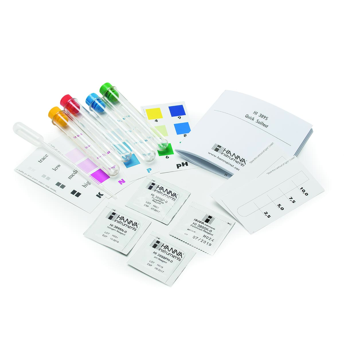 Kit de test chimique du sol NPK (10 tests chacun)